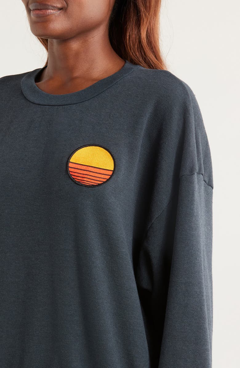 Aviator Nation Sunset Patch Sweatshirt, Alternate, color, Charcoal