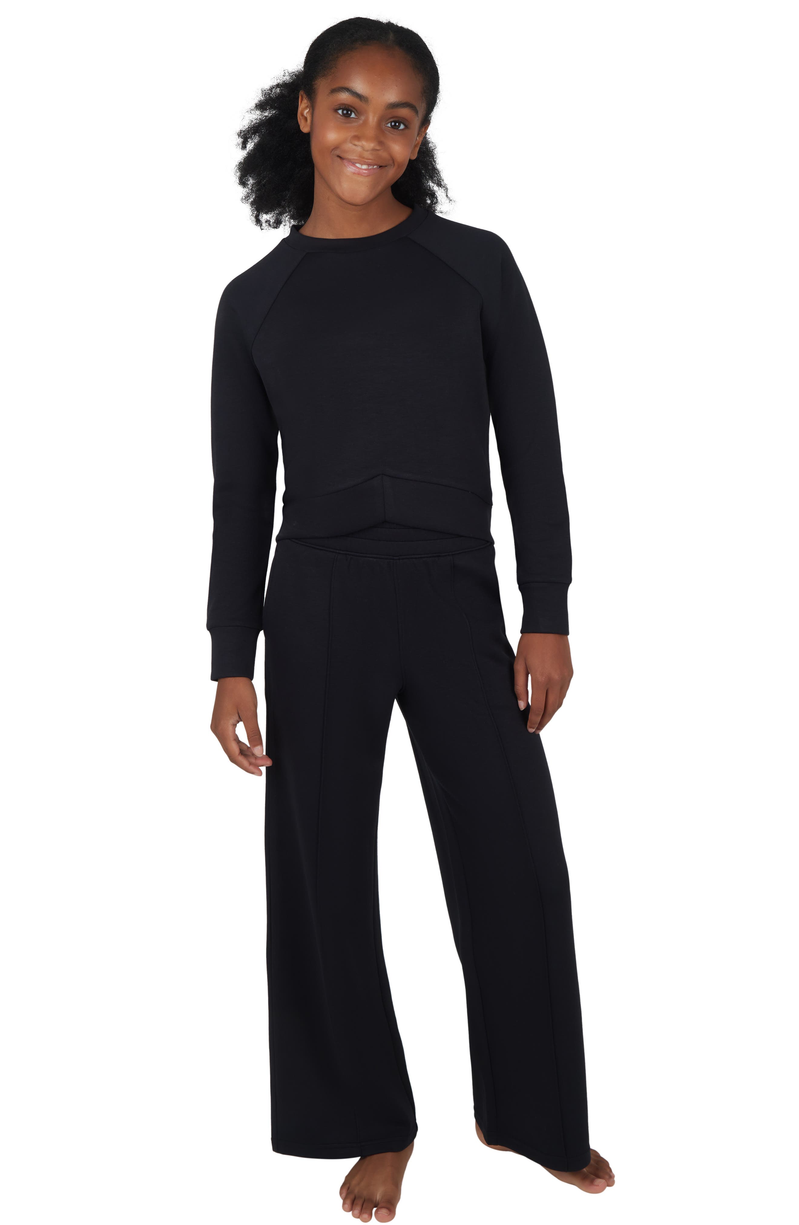 90 DEGREE BY REFLEX Kids' Scuba Knit Sweatshirt & Wide Leg Pants Set