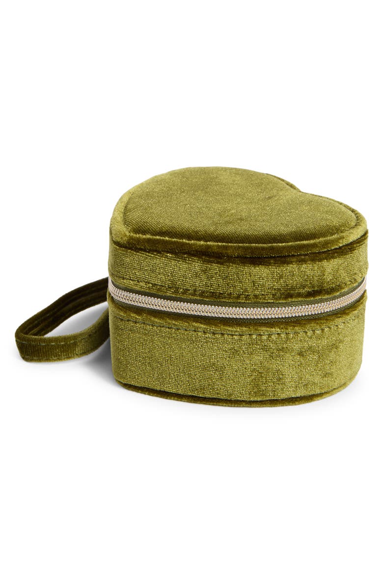 Heart Jewelry Box, Main, color, DUSTY GREEN VELVET