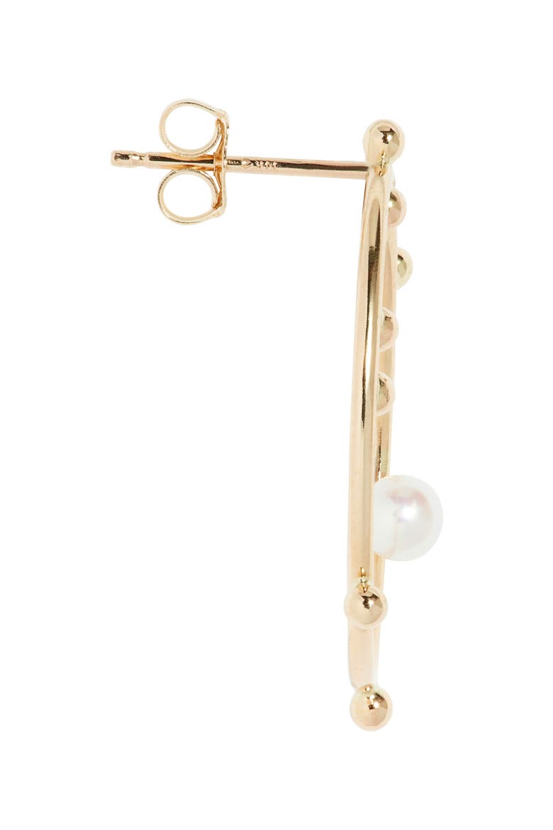 Scattered Bubble Frontal Hoop Earrings, Alternate, color, GOLD