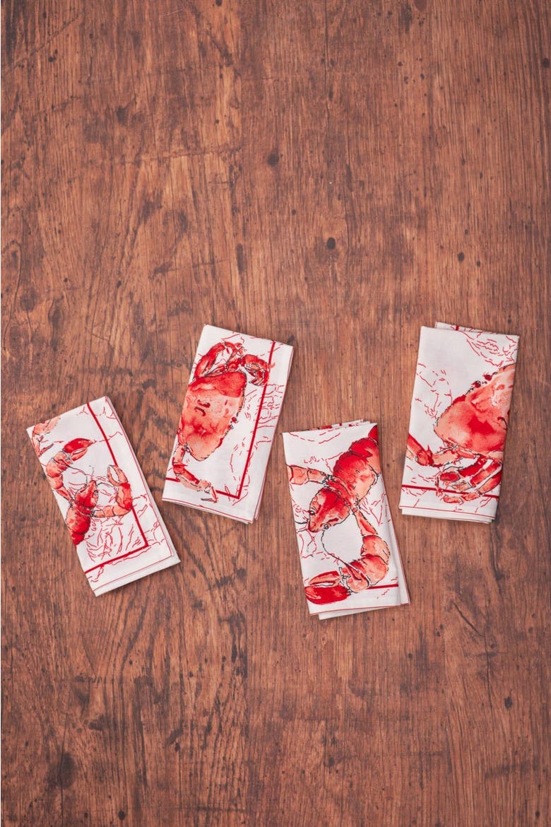 Feeling Crabby Luncheon Napkins, Set of 4, Alternate, color, White