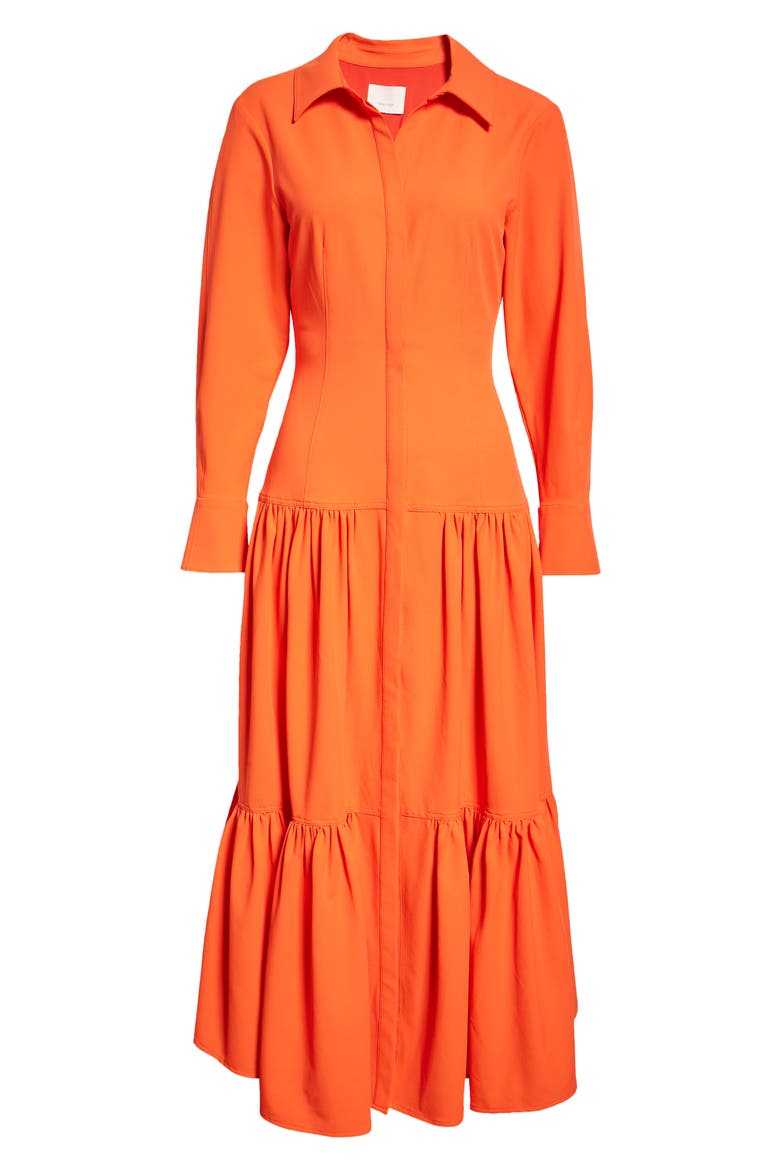 Foy Long Sleeve Shirtdress, Alternate, color, LAVA
