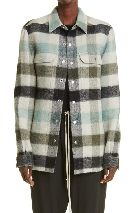 Plaid Wool & Alpaca Shirt Jacket