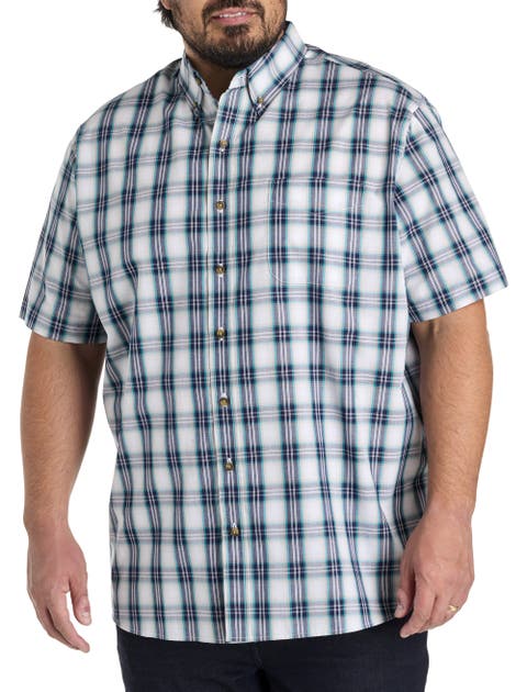 Big & Tall Easy-Care Large Plaid Sport Shirt