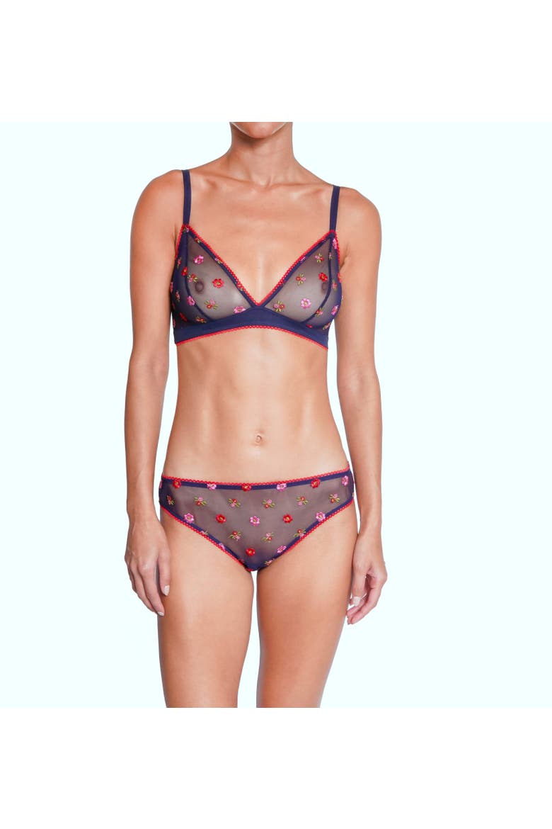 Bisou Lace Bralette, Alternate, color, Navy