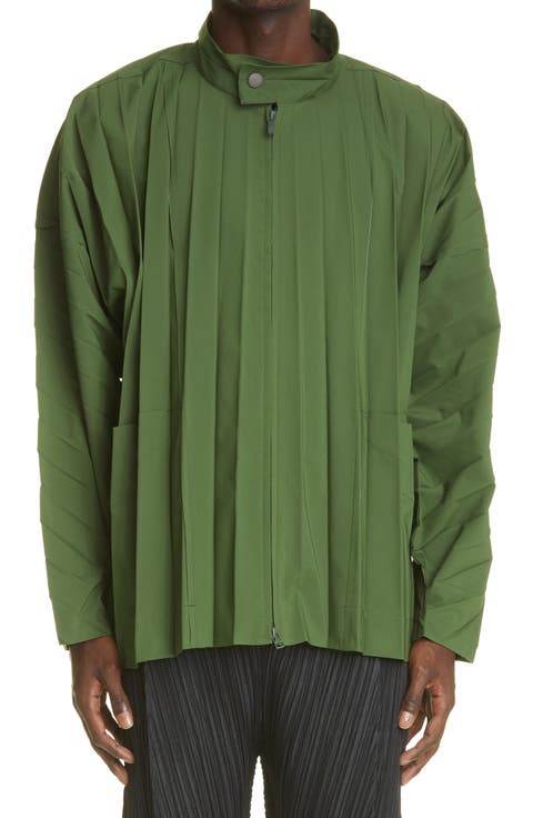 Edge Water Repellent Pleated Coat