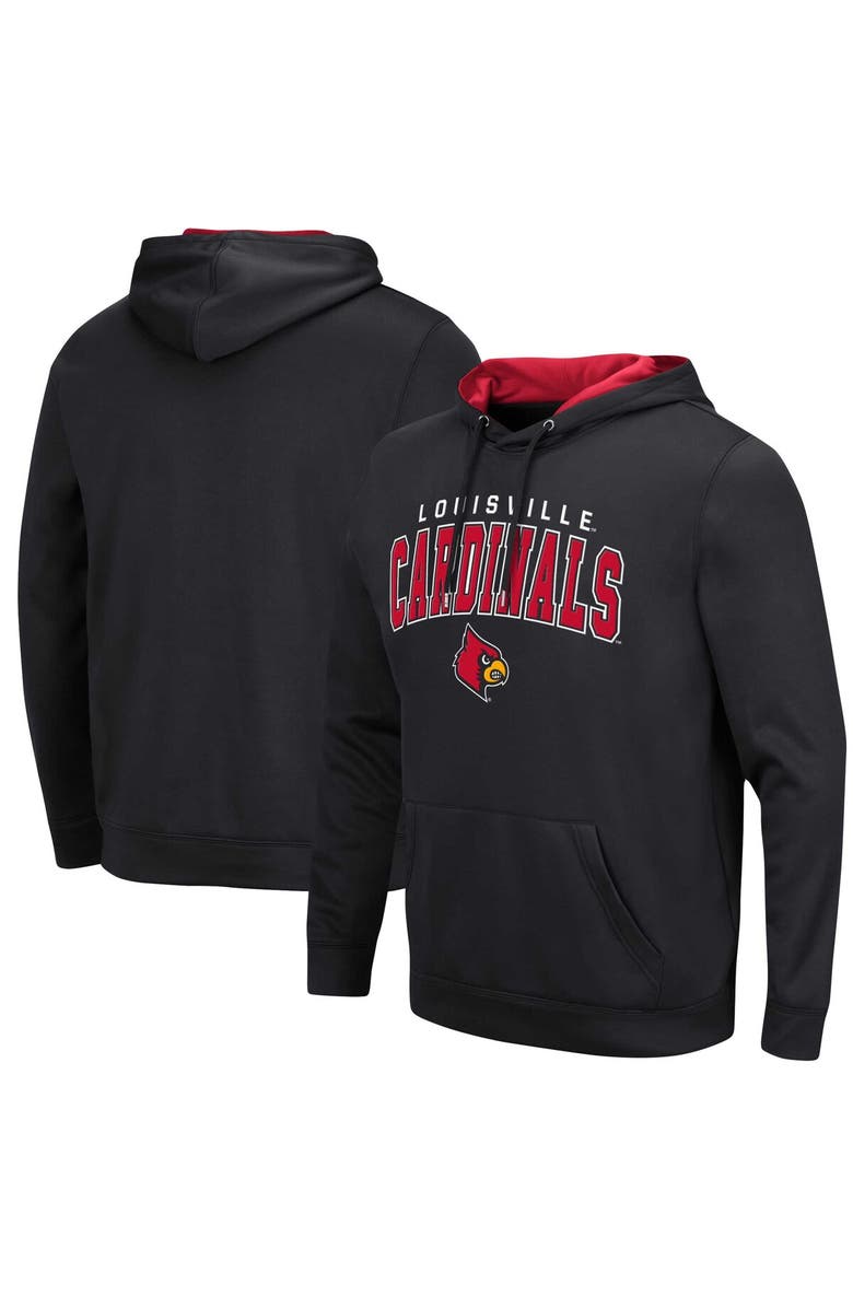 COLOSSEUM Men's Colosseum Black Louisville Cardinals Resistance Pullover Hoodie, Main, color, 