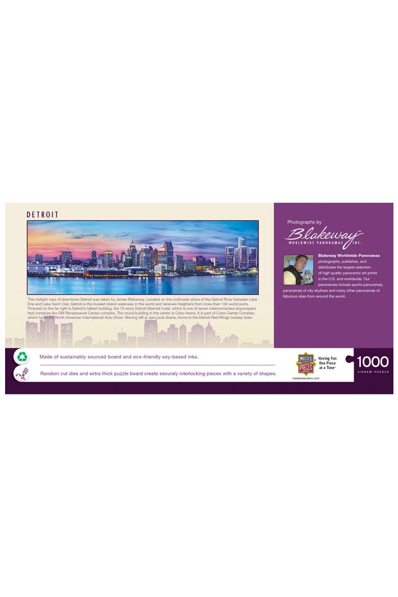 Detroit 1000pc Panoramic Puzzle, Alternate, color, Multicolor