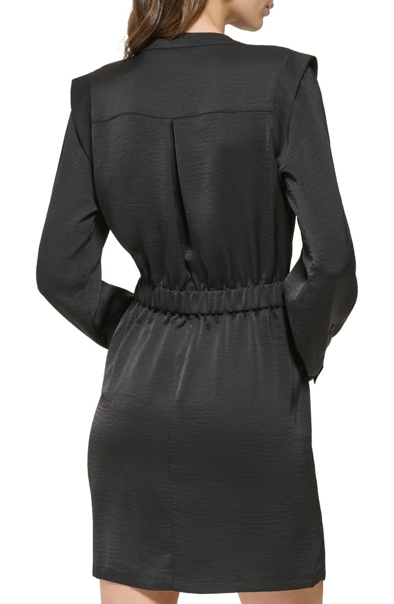 DKNY Long Sleeve Satin Shirtdress, Alternate, color, 