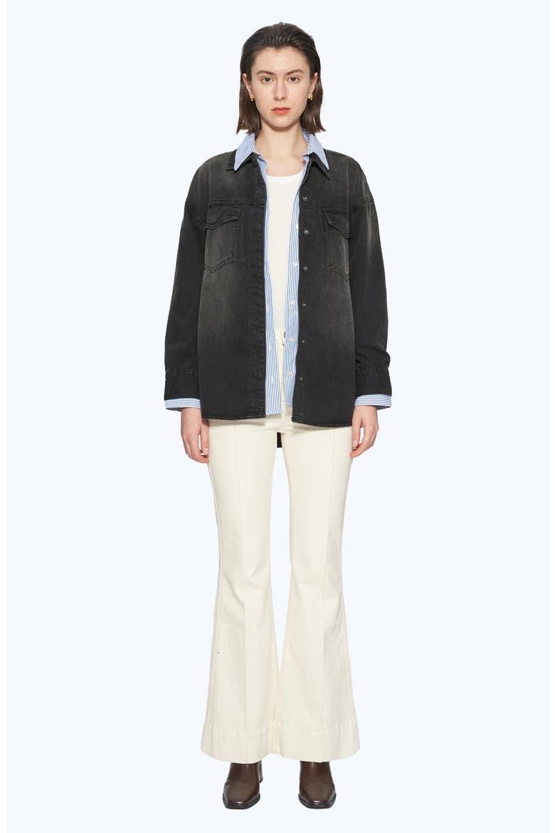 Oversize Denim Shirt Jacket, Alternate, color, BLACK