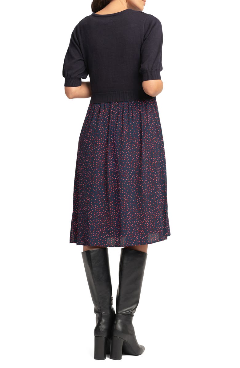 Seraphine Mixed Media Maternity/Nursing Dress, Alternate, color, 