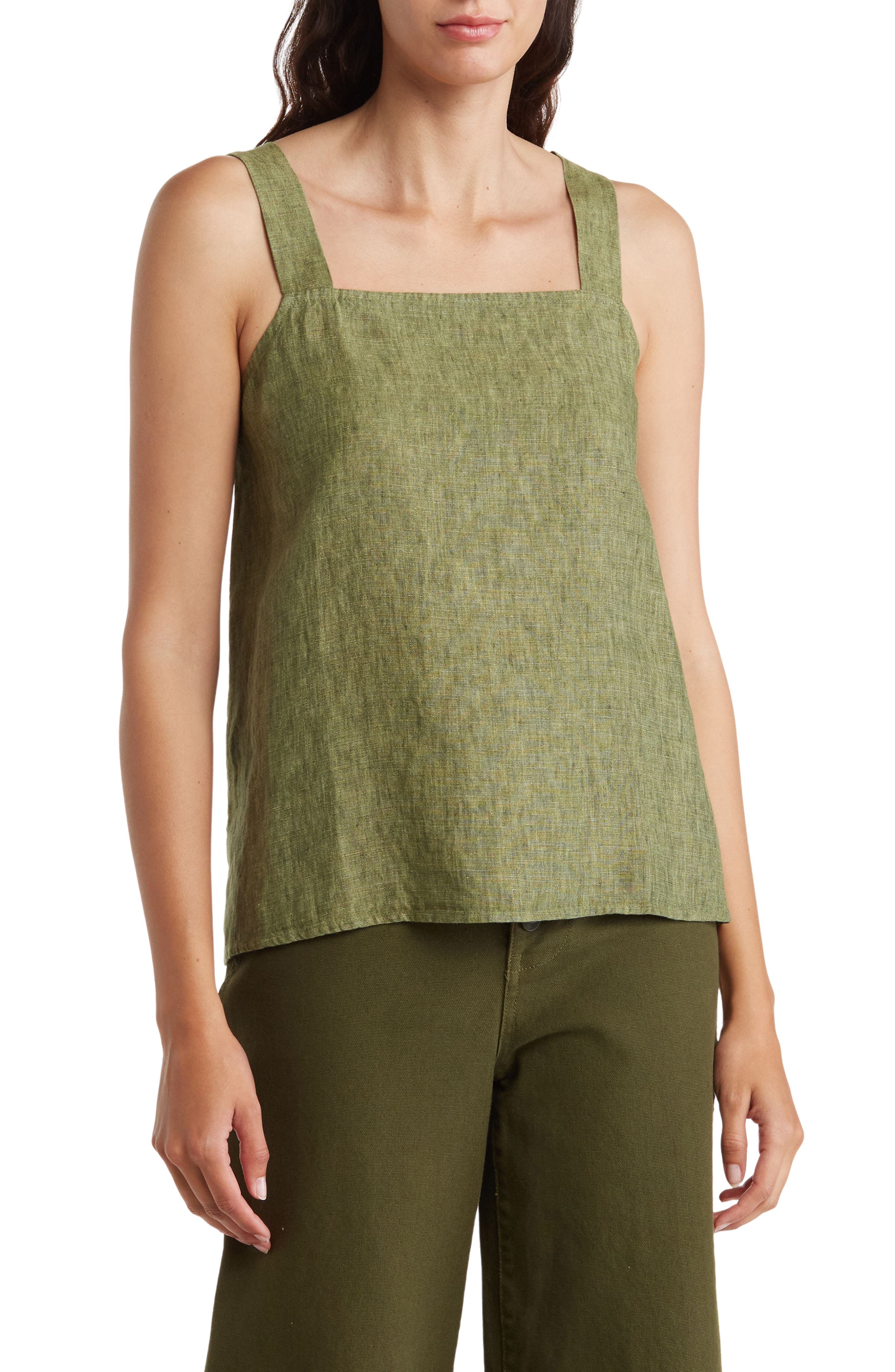 Eileen Fisher Square Neck Organic Linen Camisole (Women) | Nordstrom