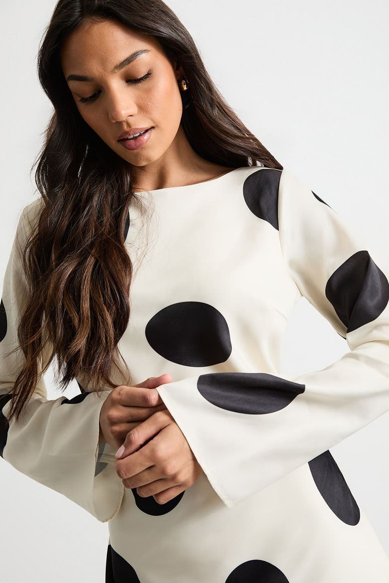 Polka Dot Scoop Back Maxi Dress, Alternate, color, Ivory