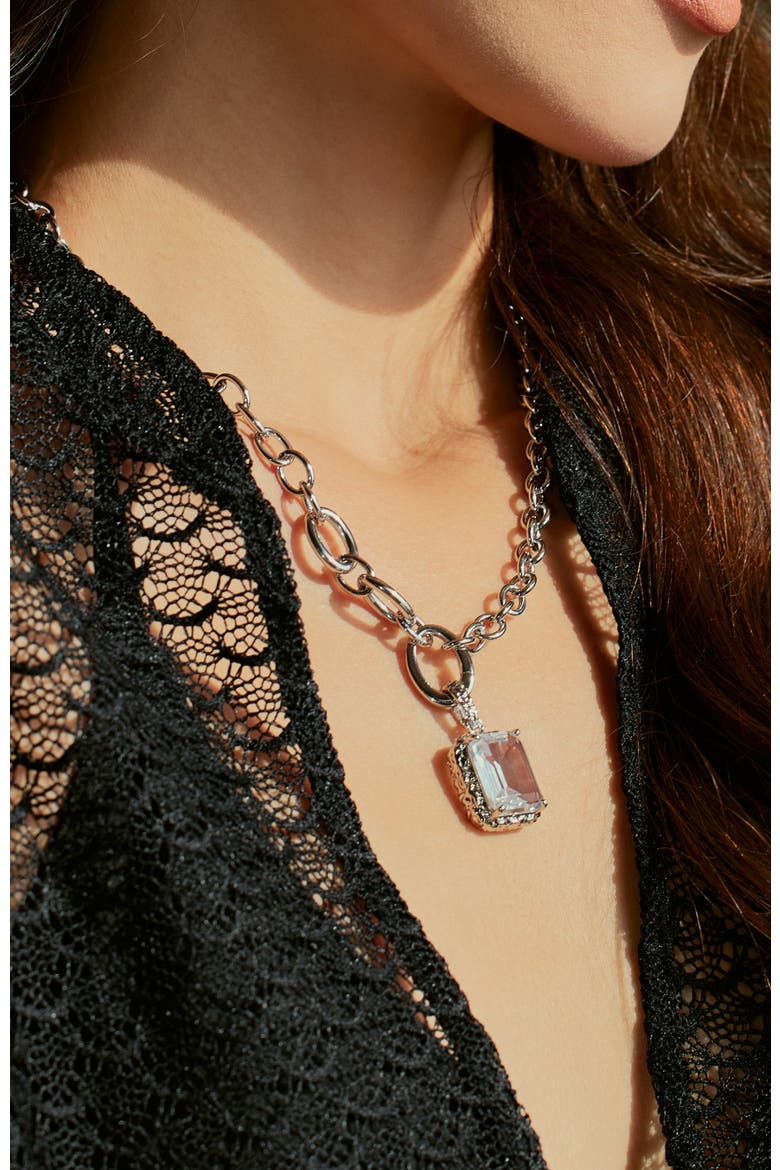Crystal Lava Necklace, Alternate, color, Crystal Clear