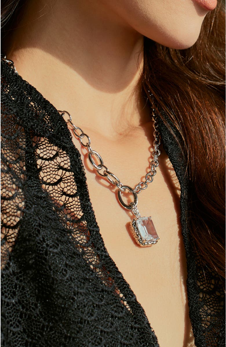 RETRO CHIC Crystal Lava Necklace, Alternate, color, Crystal Clear