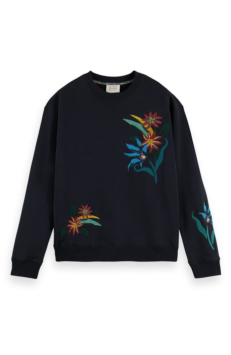 Scotch & Soda Men's Floral Embroidered Sweatshirt, Main, color, 