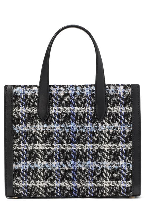 Kate Spade New York Small Manhattan Plaid Tweed Tote In Black Multi.