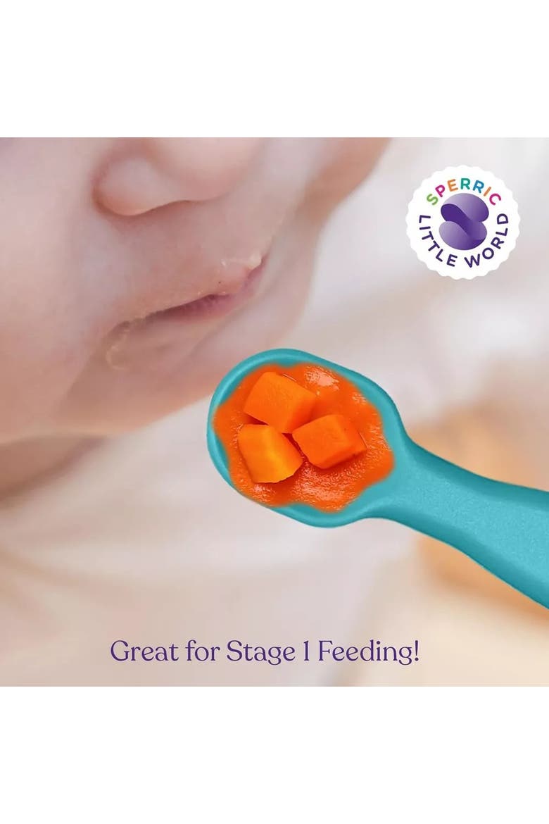 Silicone Baby Feeding Spoon Set 4 Piece, Alternate, color, Green & Blue