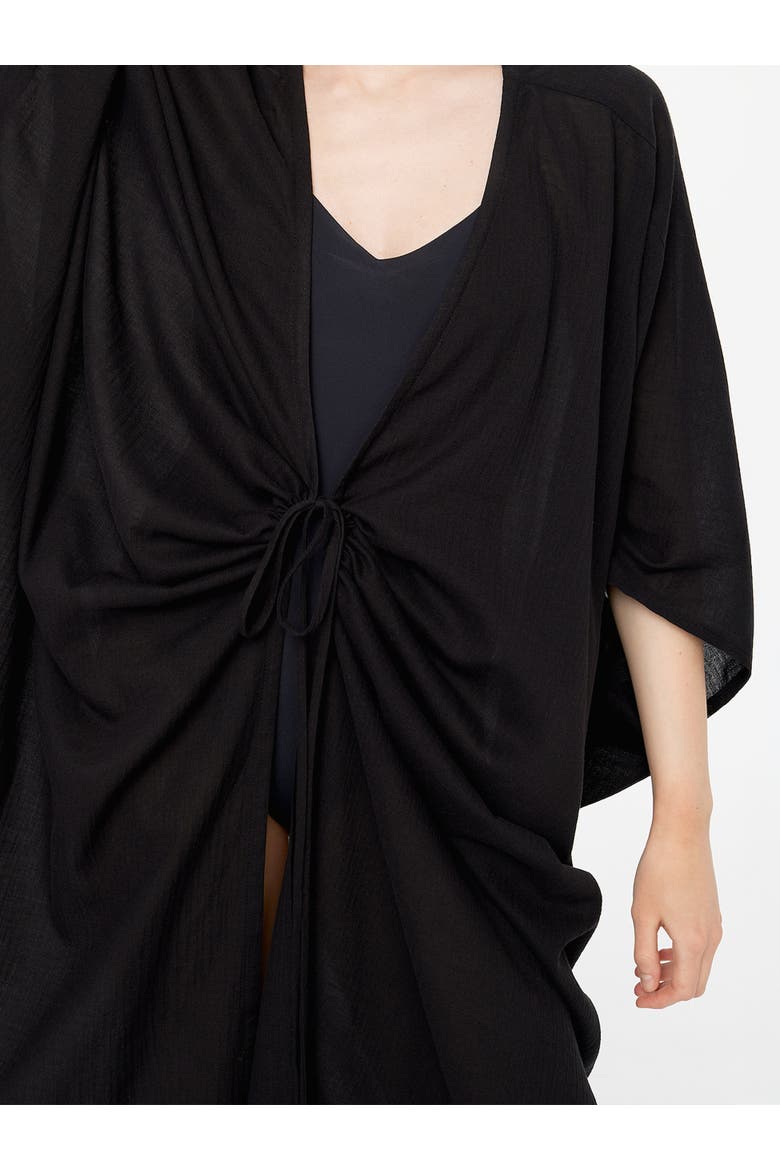 Beach Cotton Kaftan, Alternate, color, Black