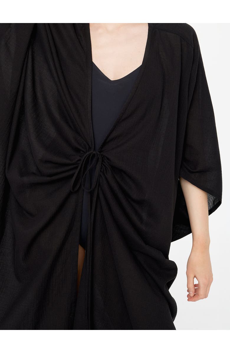 Alas Beach Cotton Kaftan, Alternate, color, Black