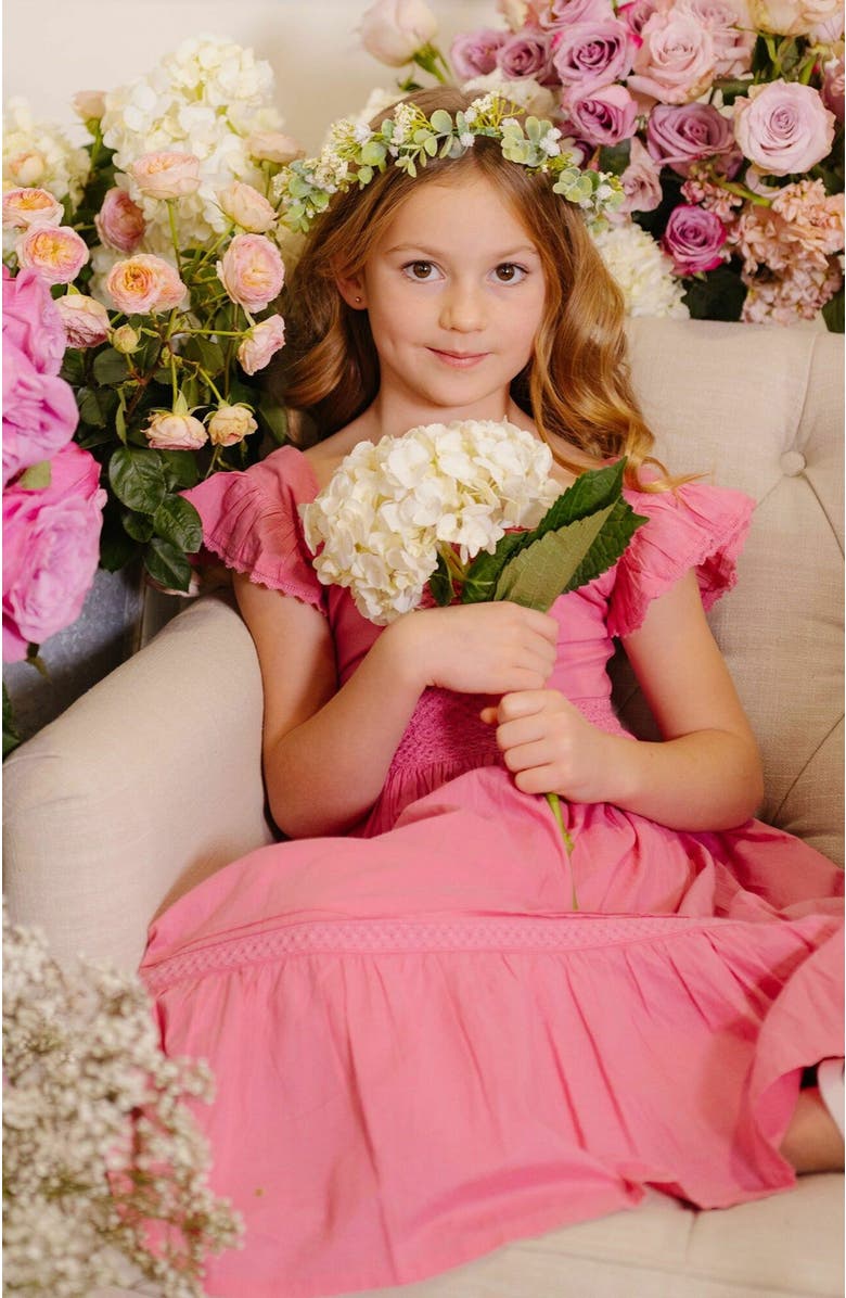 Hope & Henry Girls' Organic Flutter Sleeve Maxi Dress, Kids, Alternate, color,