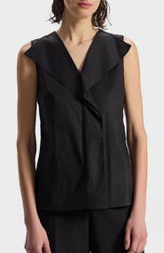 Ronen Chen Riley Sleeveless Collared Cotton Top