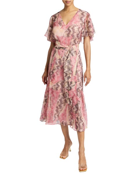 Alexandra Midi Dress in Printed Silk Chiffon