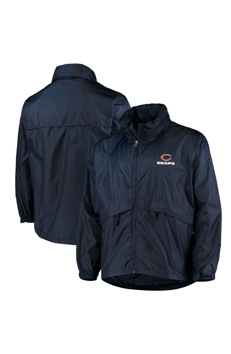 DUNBROOKE Men's Dunbrooke Navy Chicago Bears Circle Sportsman Waterproof Packable Lightweight Full-Zip Jacket, Alternate, color, Navy