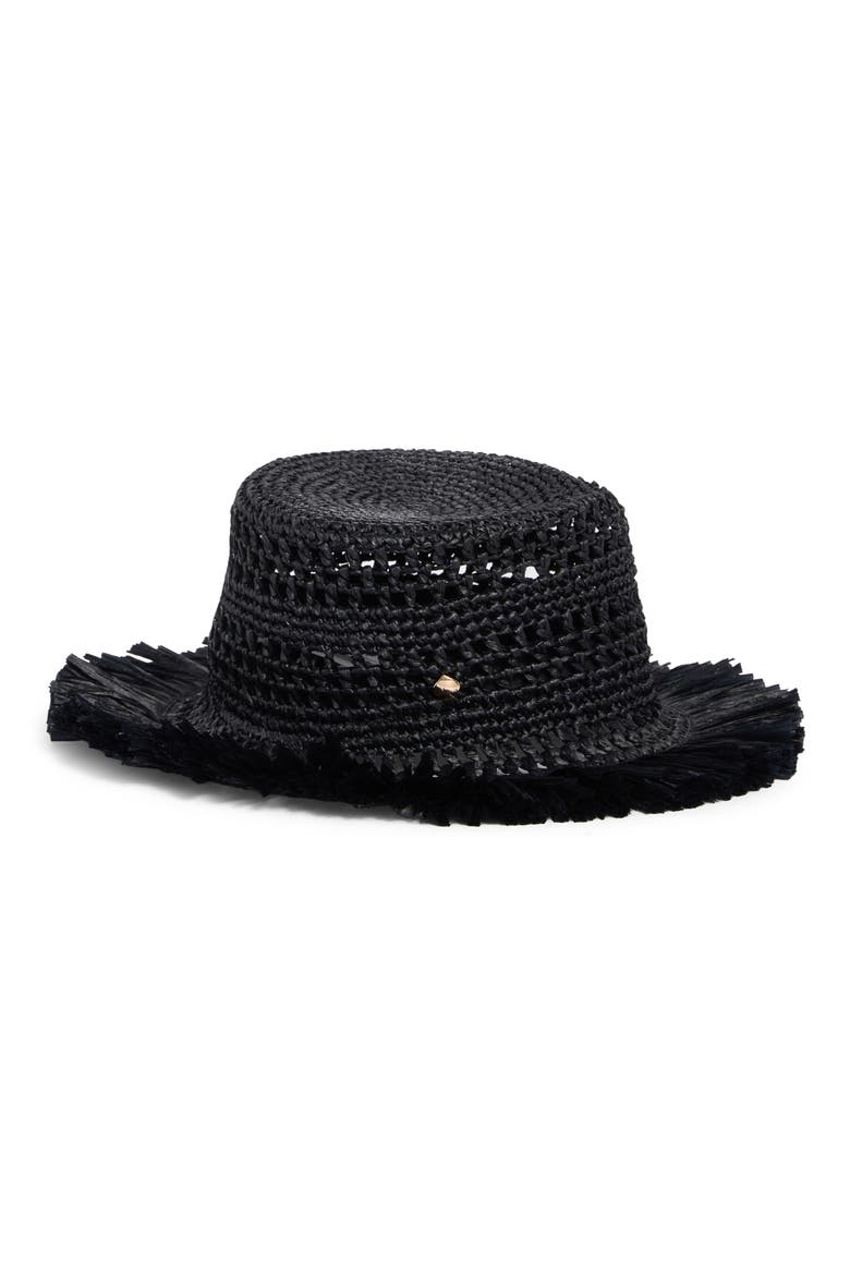 fringe spade hat, Alternate, color, BLACK