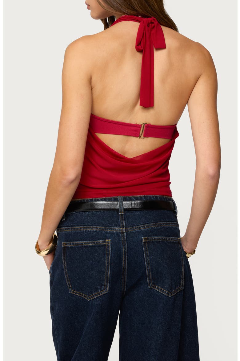 Issey Layered Cowl Neck Top, Alternate, color, BURGUNDY