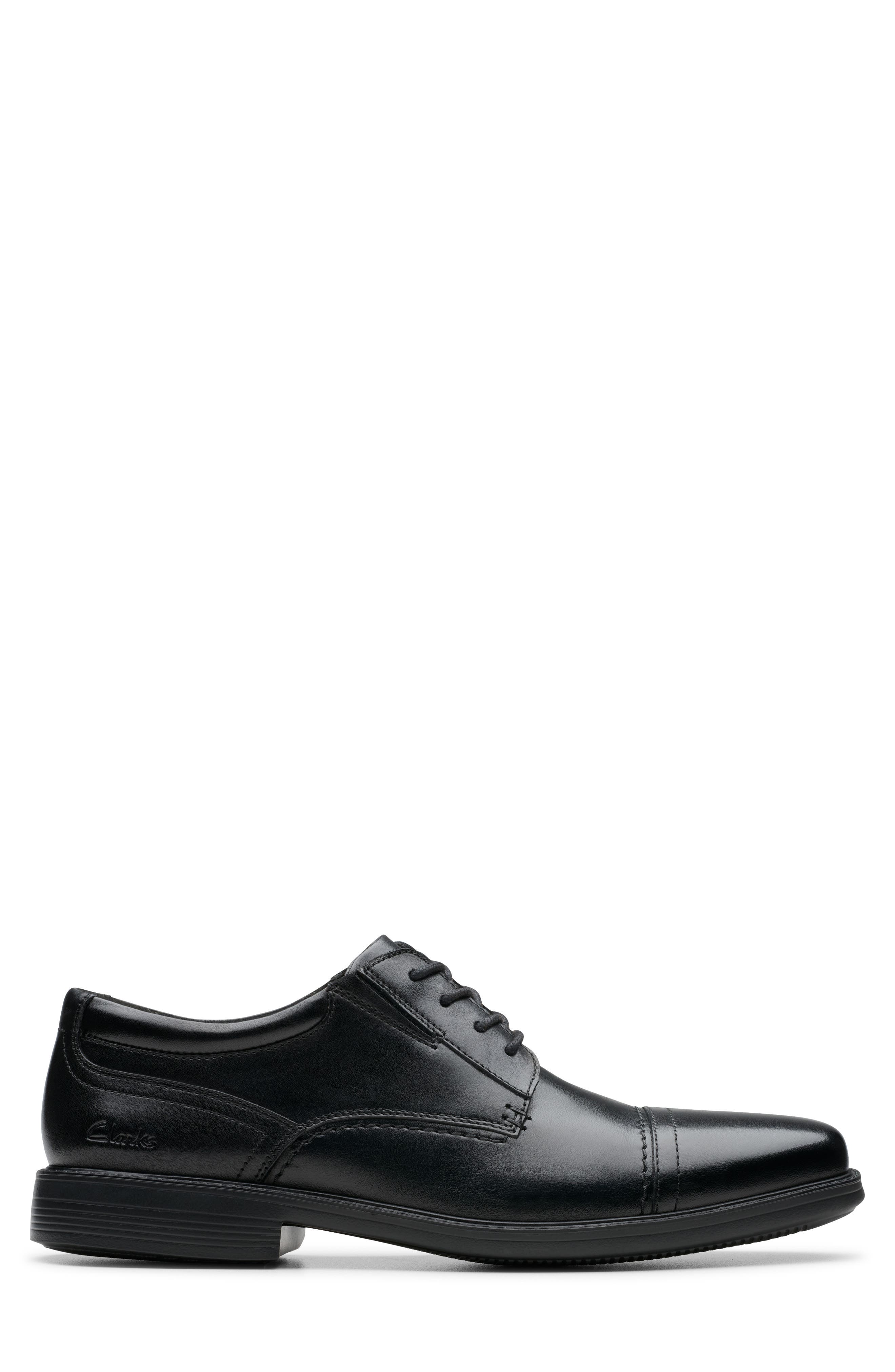 Clarks<sup>®</sup> Dresslite Cap Toe Derby, Alternate, color, Black Leather