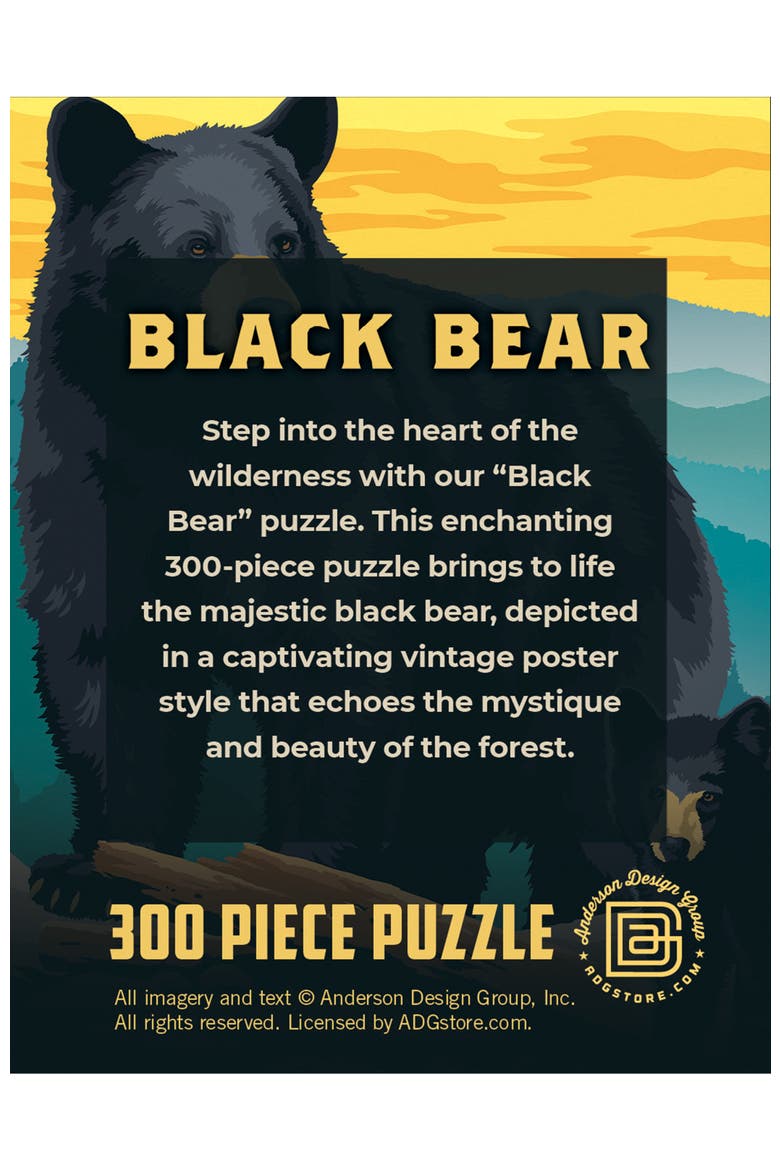 Black Bear 300 Piece Jigsaw Puzzle, Alternate, color, Multicolor