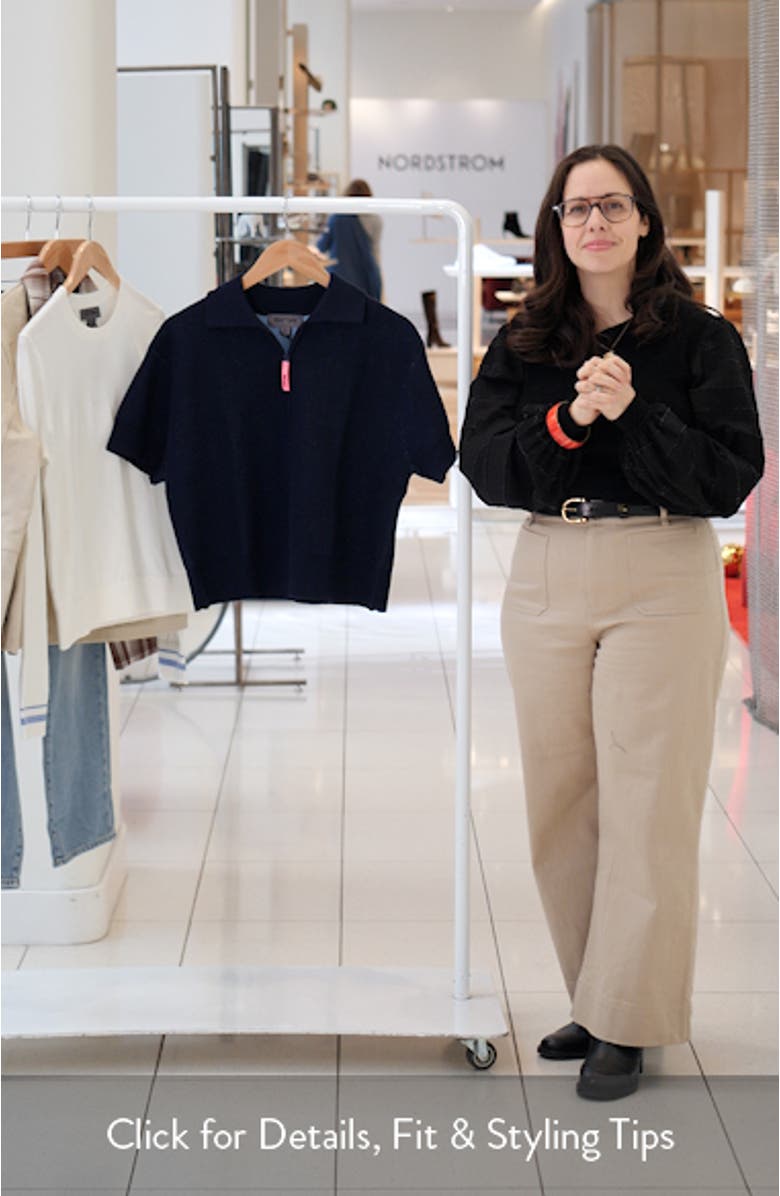 Merino Wool Blend Short Sleeve Quarter Zip Golf Sweater, sales video thumbnail