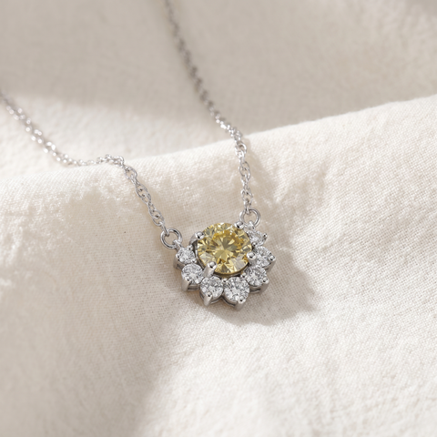 Certified 1.35Ct Natural Fancy Diamond Pendant 14k Gold Necklace