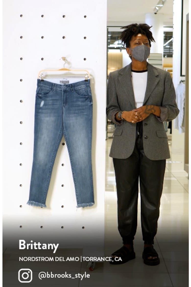 'Ab'Solution Chewed Hem Ankle Skinny Jeans (Nordstrom Exclusive) video
