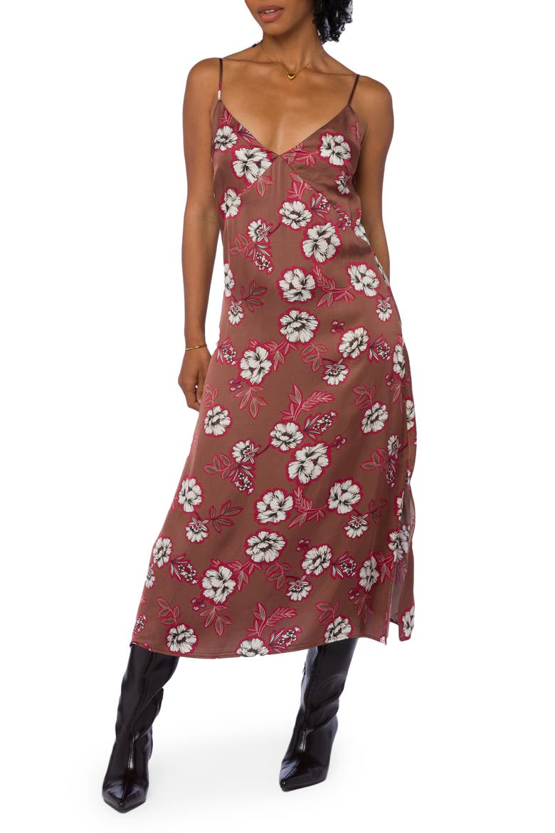 Floral Print Slipdress, Main, color, MULCH GARDEN