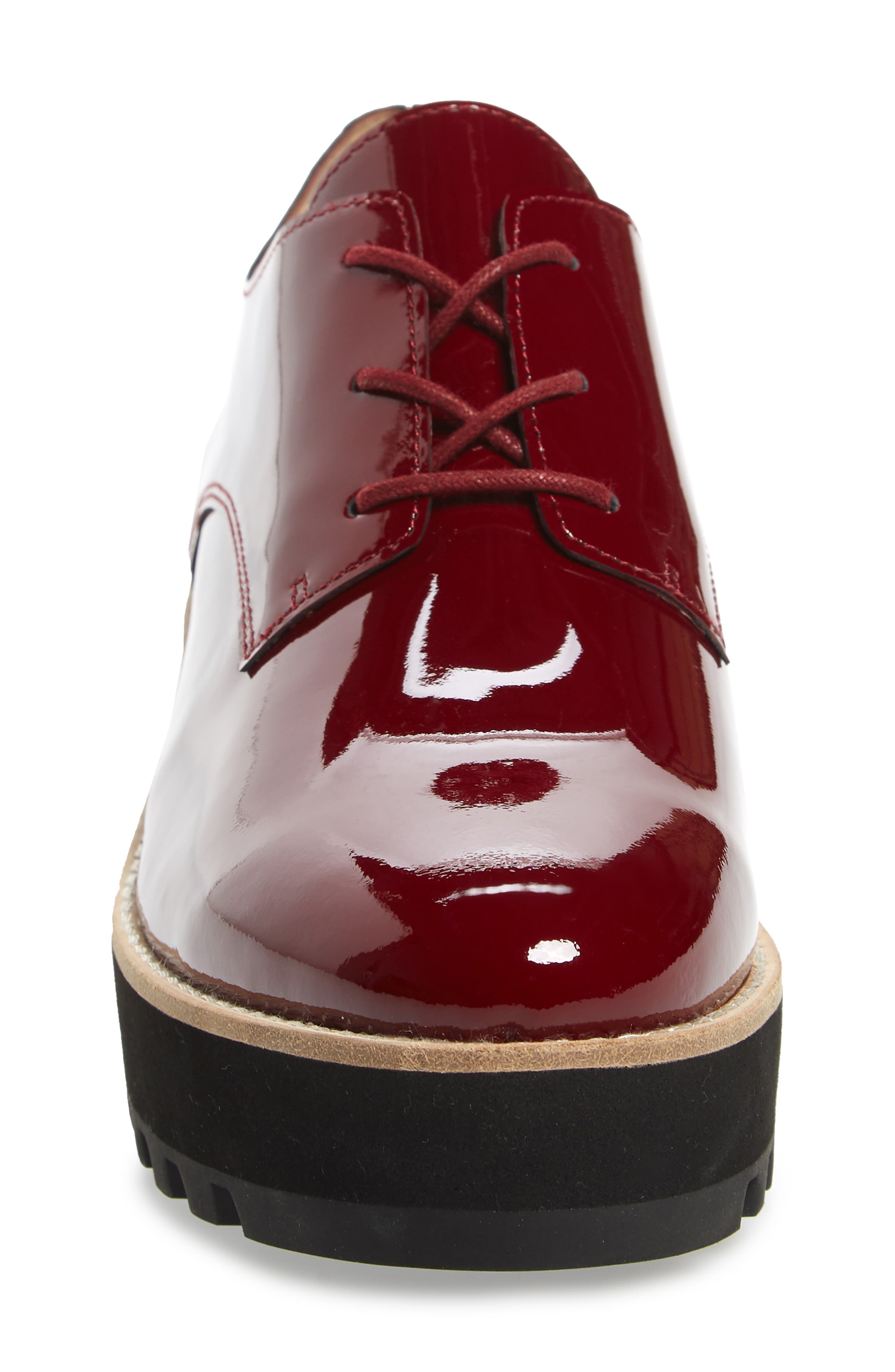 Eileen Fisher Eddy Derby, Alternate, color, Burgundy Patent Leather