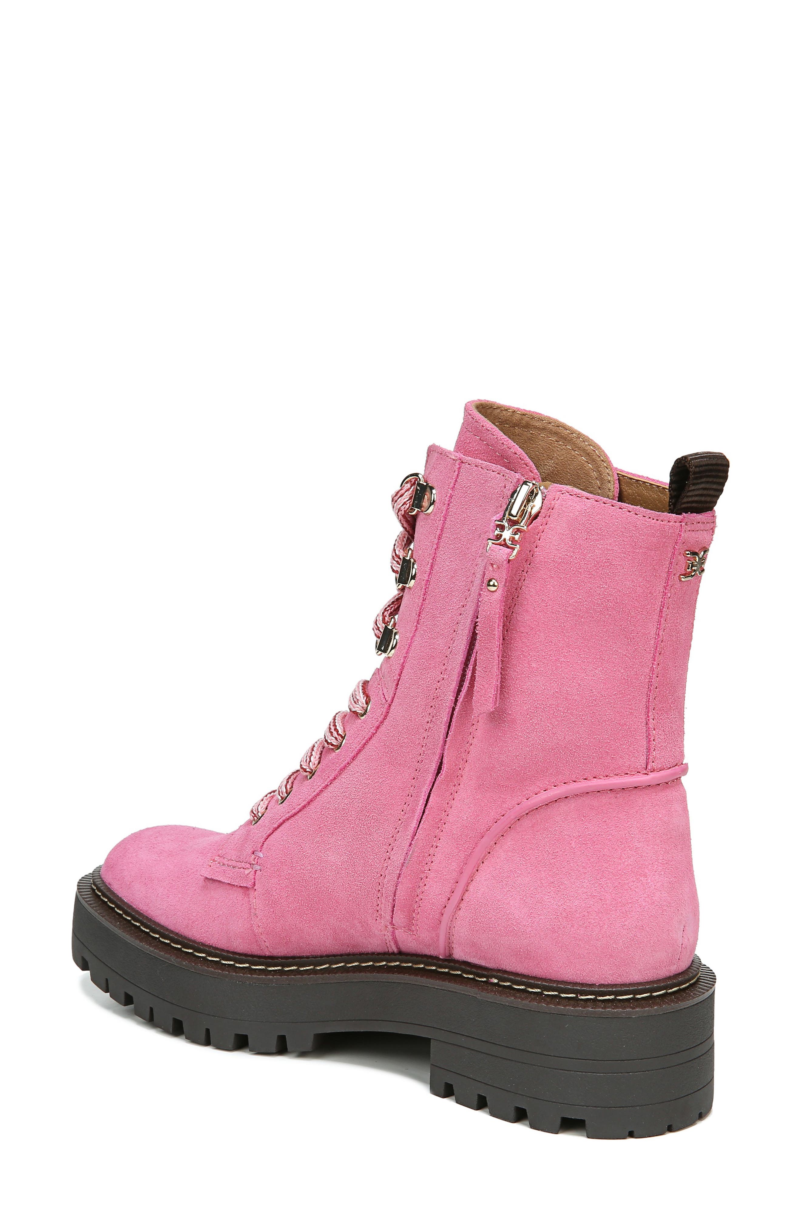 Laurie Platform Combat Boot, Alternate, color, PINK CONFETTI SUEDE