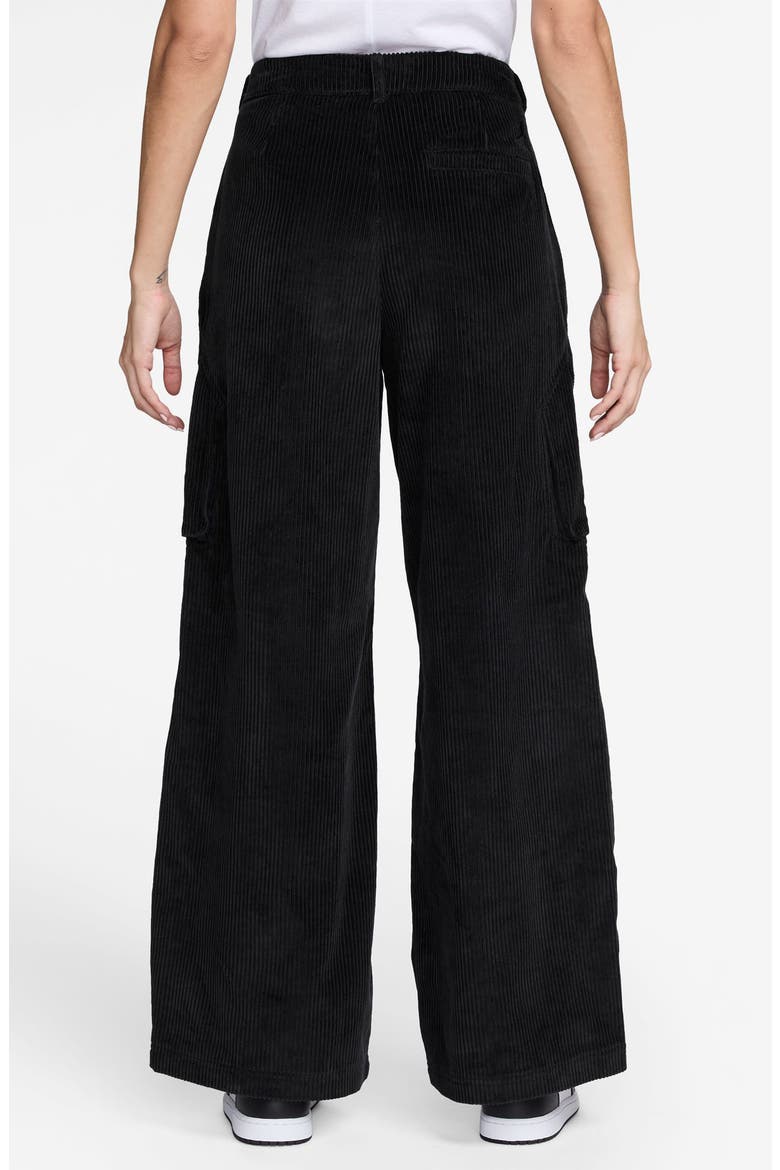 Chicago Wide Leg Cotton Corduroy Cargo Pants, Alternate, color, BLACK