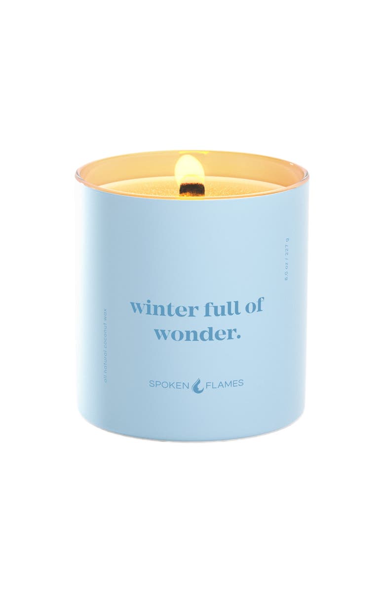 Spoken Flames Winter Full of Wonder Candle, Alternate, color, Light Blue