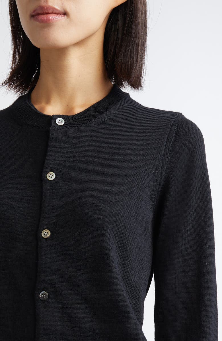 Comme des Garçons Comme des Garçons Wool Jersey Cardigan, Alternate, color, Black