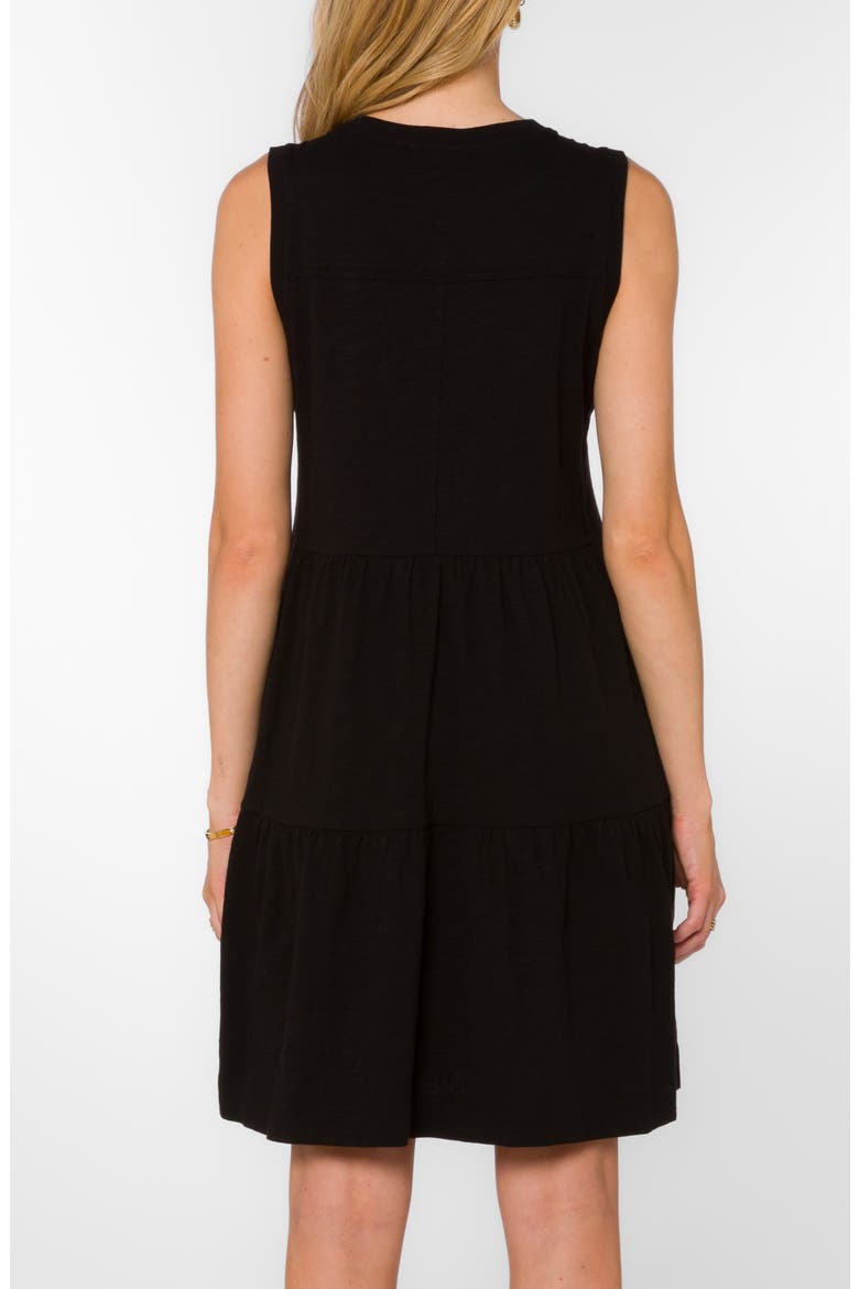 Sleeveless Tiered Minidress, Alternate, color, BLACK