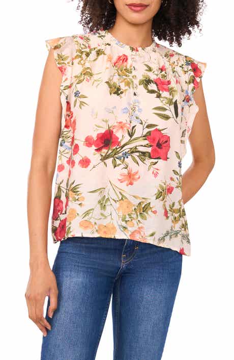 Halogen® Smocked Flutter Sleeve Top