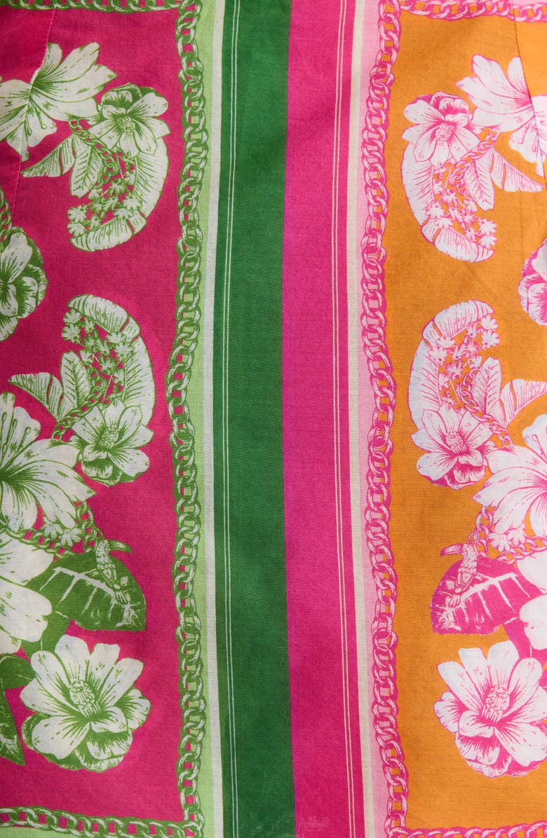 FARM Rio Floral Elegance Scarf Print Cotton Cover-Up Wrap Skirt, Alternate, color,