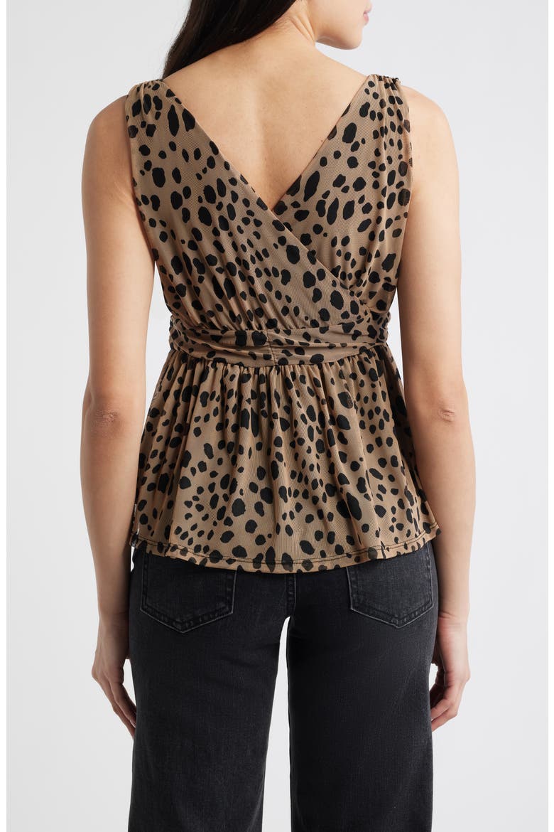 Sleeveless Peplum Top, Alternate, color, CAMEL