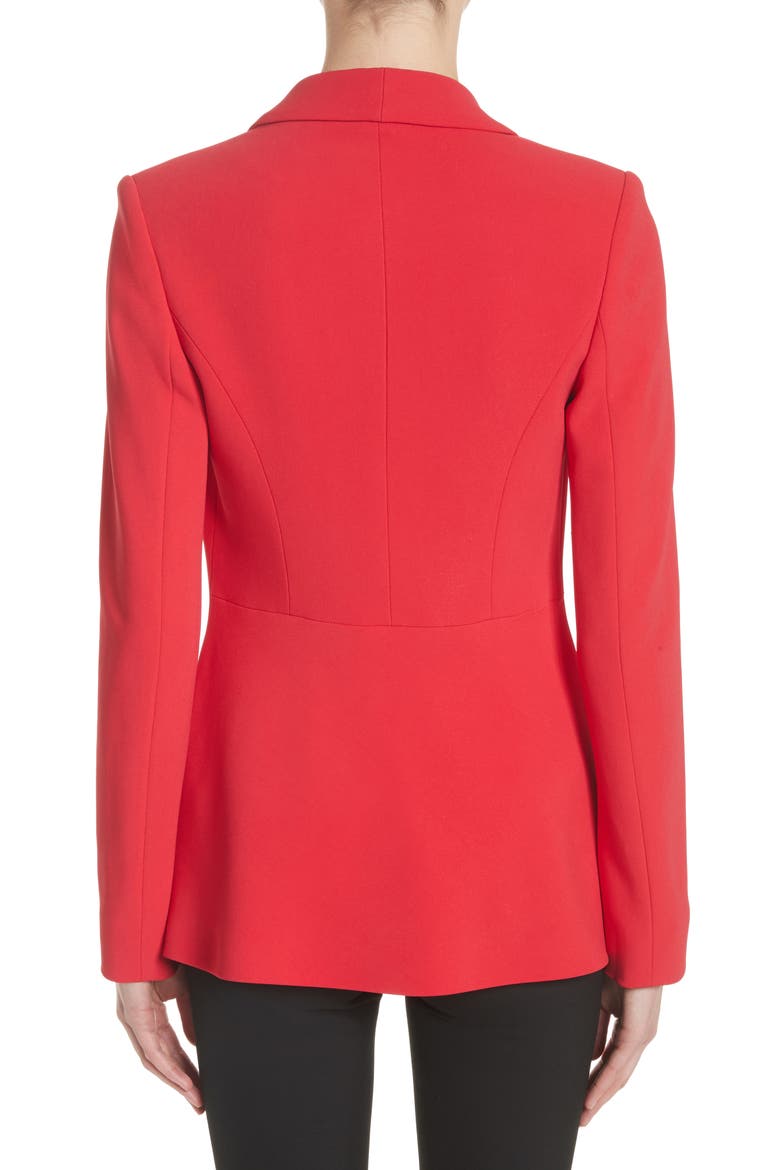 Drape Pocket Crepe Jacket, Alternate, color, RED