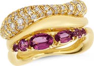 Hueb Dunas 18K Gold Diamond & Garnet Ring