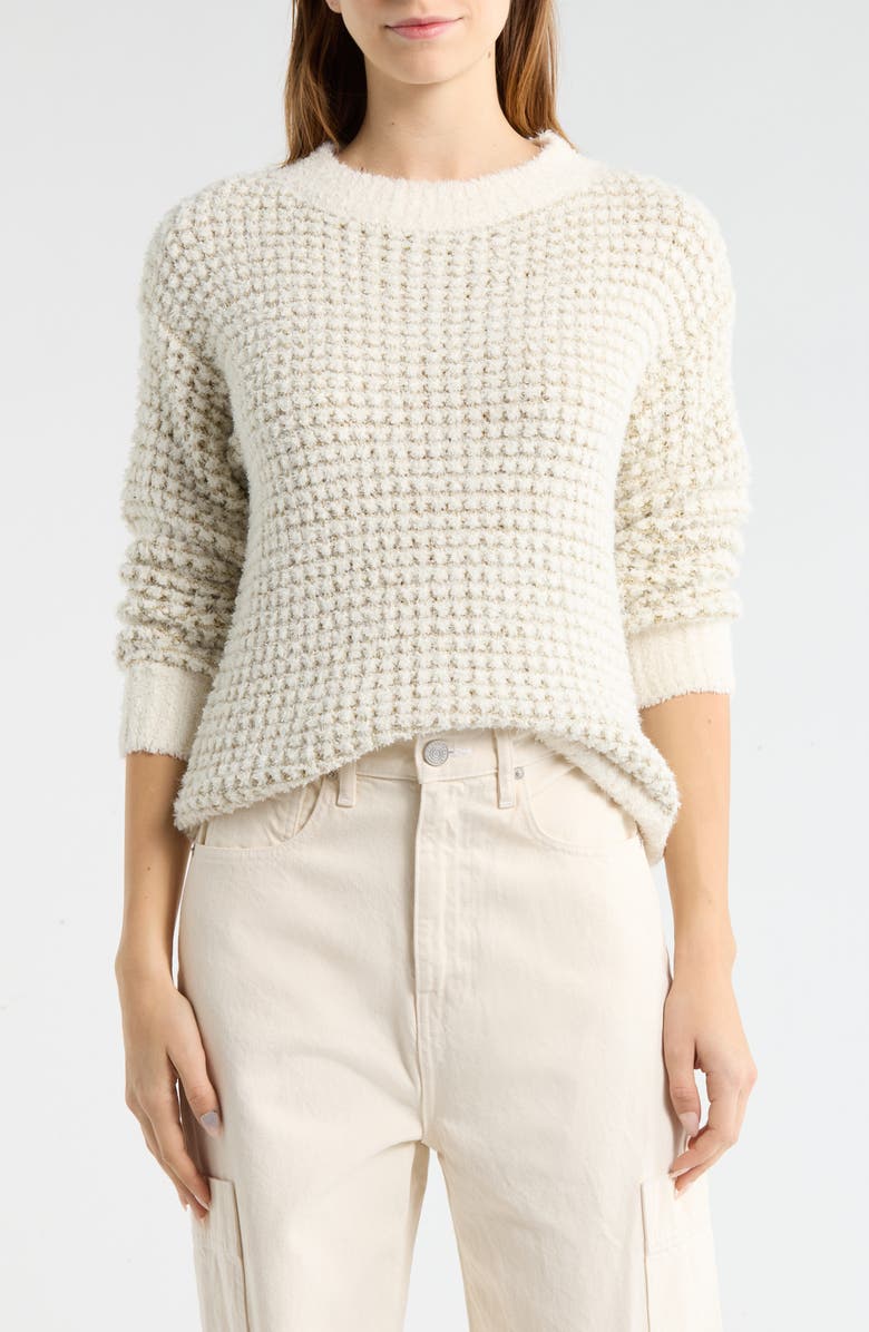 WISHLIST Bubble Texture Lurex Knit Sweater, Main, color,