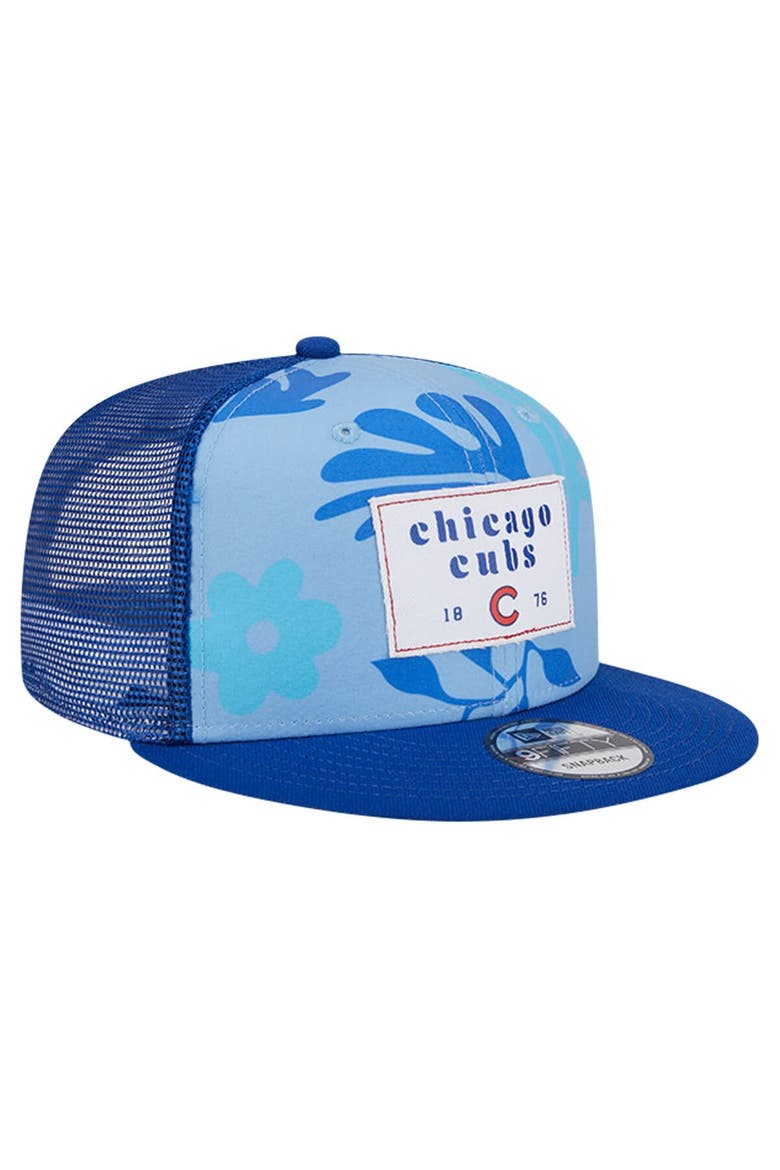 Men's New Era Royal Chicago Cubs Bikini Bottom Trucker 9FIFTY Snapback Hat, Alternate, color, Royal