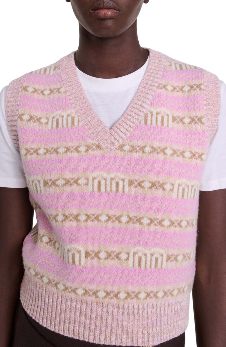 maje Sleeveless jacquard sweater, Alternate, color, 